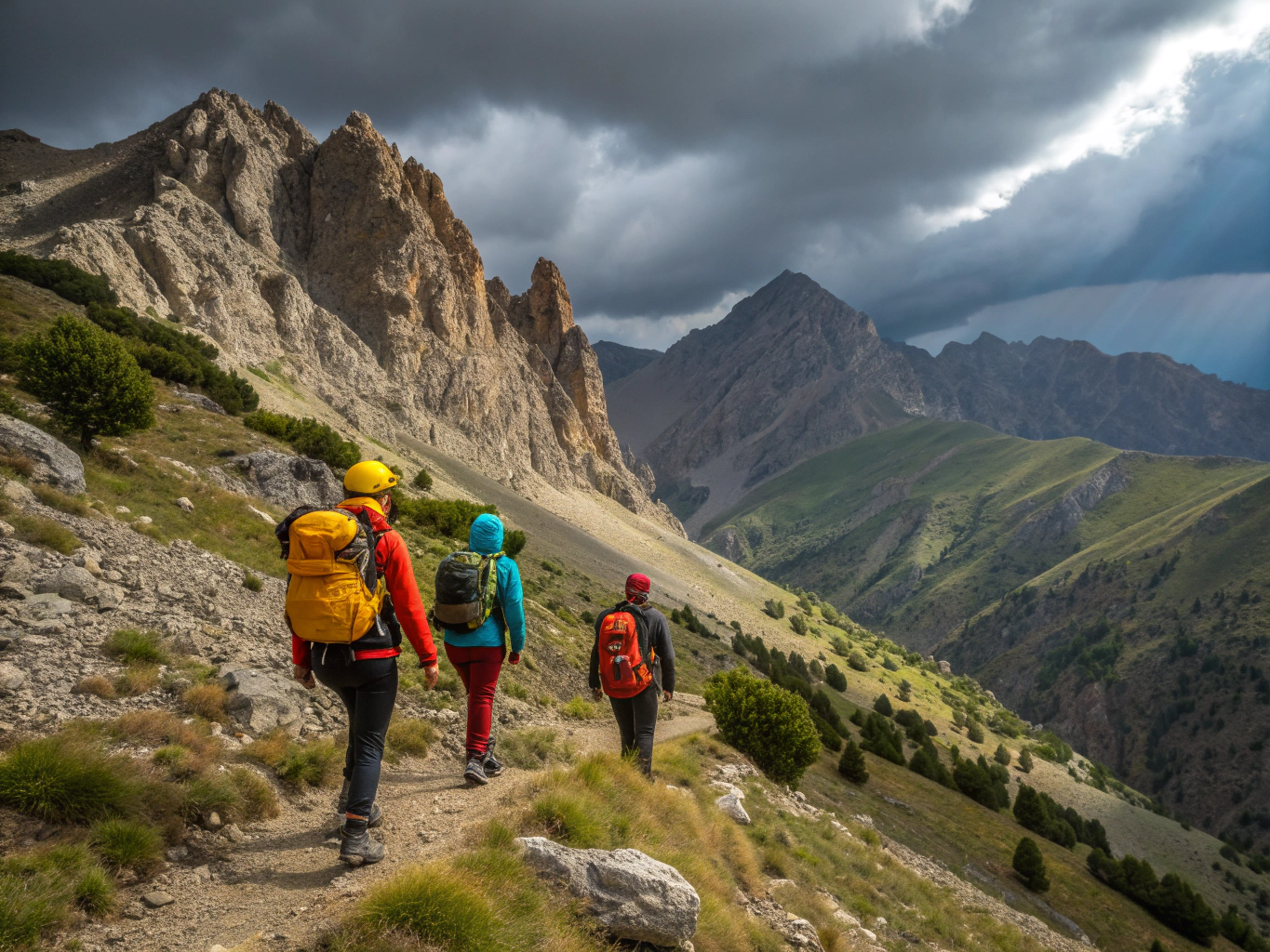 Hiking group climbing Mount Aragats to celebrate Navasard